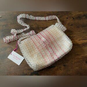Isaac Mizrahi stunningly beaded Crossbody bag, beautifully detailed NWT Pink